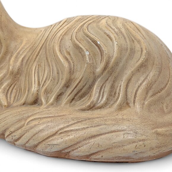 Vintage Ceramic Cat Life Size Figurine Persian Cream Beige Gray Eyes - Picture 11 of 15